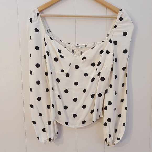 NWT Reformation Reign Bustier Top | White | Polka Dot | Size 12 - Picture 6 of 13